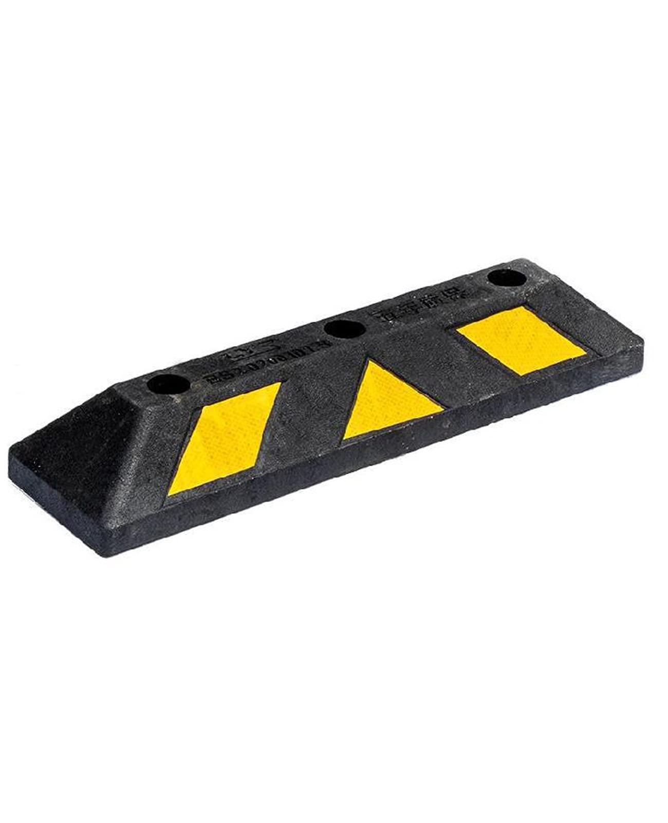 Tope de Rueda para Garaje, Tope de Rueda de Goma for Aparcamiento, Color Negro y Amarillo, 60 x 16 x 10 cm, for aparcamientos y garajes.