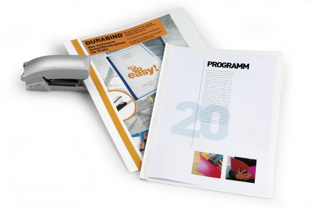 Durable 225006 Skoroszyt Durabind (do oprawy dokumentów), opak. 25 sztuk, kolor niebieski.