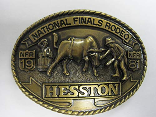 Hesston 1981 National Finals Rodeo NFR Vintage Adult Belt Buckle New