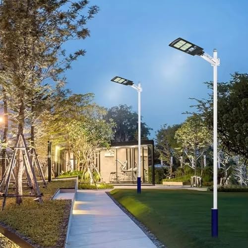 Image of Gigawatts 384 LED 80W Solar Street Light with Remote Control High Power 10Ah Battery Inbuilt 12W Solar Panel IP65 Water Resistant Outdoor Lamp for Wall Pathway Garden and Patio (1Pc, Cool White)