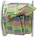 May Arts 1/2-Inch Wide Ribbon, Parrot Green and Blue Squares