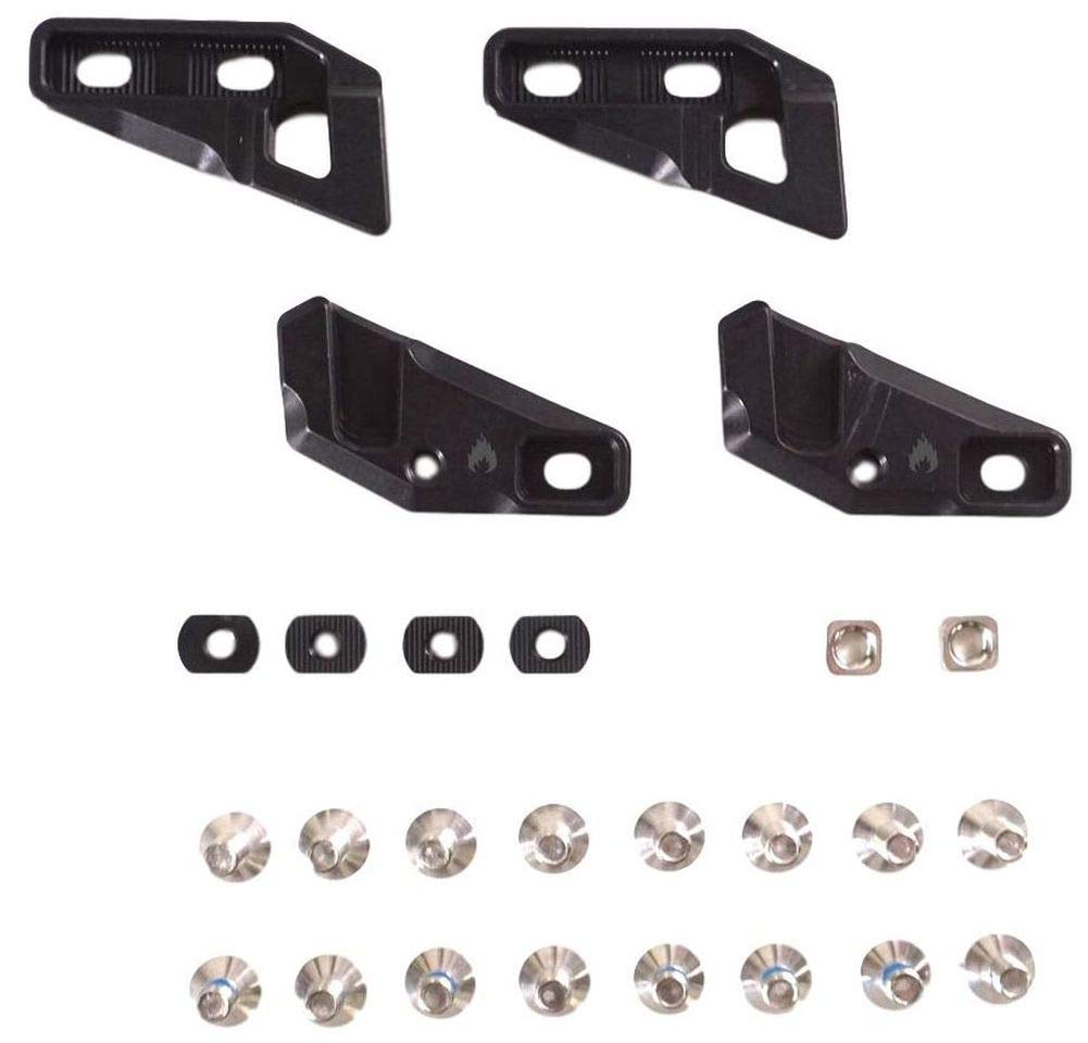 SPARK R&D Fixie Through-Mount Clips | Durable Reliable Lightweight Aluminum Easy-to-Install Splitboard Fixie Clips for Downhill Riding & Touring & All Mountain, Black