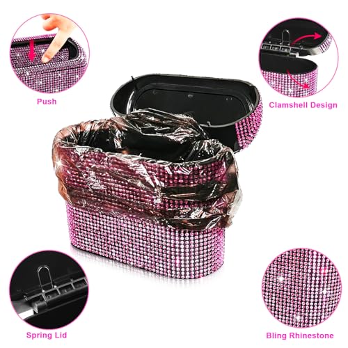 Image of Accmor Car Trash Can with Lid, Mini Auto Dustbin Garbage Can, Car Accessories for Interior, Vehicle Can Garbage Bin with 30pcs Trash Bags, Multipurpose Organizers for Home, Office, Cars, SUV, Truck
