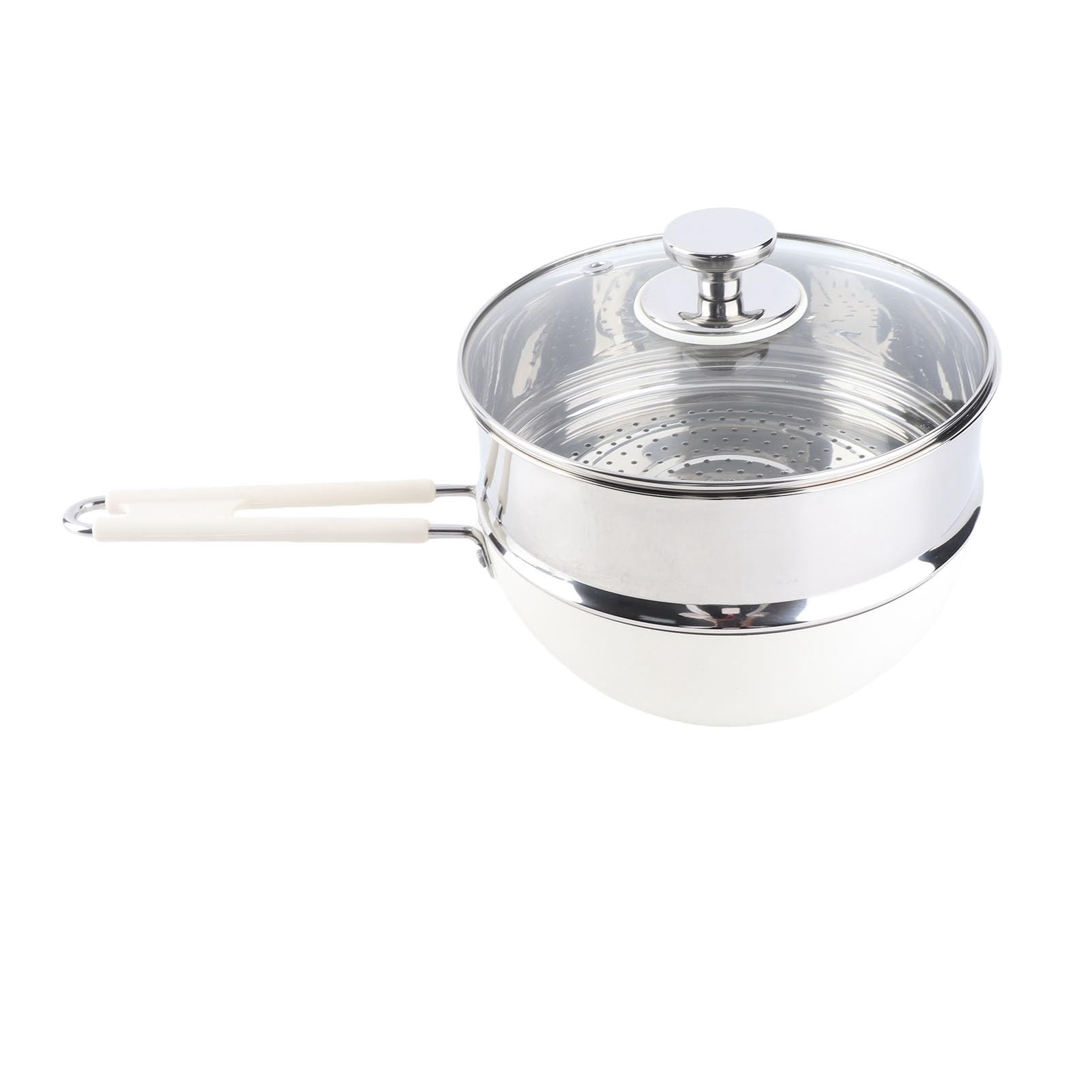 Edelstahl-Topf mit Dampfgarkorb, Antihaftbeschichteter Kochtopf Zum Kochen von Nudeln und Nudeln, Ideal für Gesundes Dämpfen