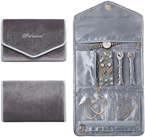VanFn Jewelry Rolls, Travel Jewelry Organizer Roll, Foldable Jewelry Case, Women Jewelry Storage Bag for Journey-Rings, Necklaces, Earrings, Bracelets, Watches, Brooches P.Travel Series