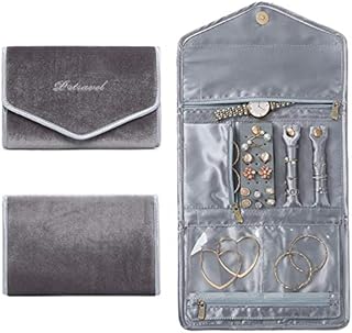 VanFn Jewelry Rolls, Travel Jewelry Organizer Roll, Foldable Jewelry Case, Women Jewelry Storage Bag for Journey-Rings, Necklaces, Earrings, Bracelets, Watches, Brooches P.Travel Series