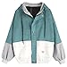 Produktbild LeeY Damen Beiläufig Lange Ärmel Corduroy Patchwork Übergroß Reißverschluss Jacke Mantel Windjacke Mantel Frühling Herbst Stilvoll Bequem Outwear Winter Kurz Mantel (Blau, L)