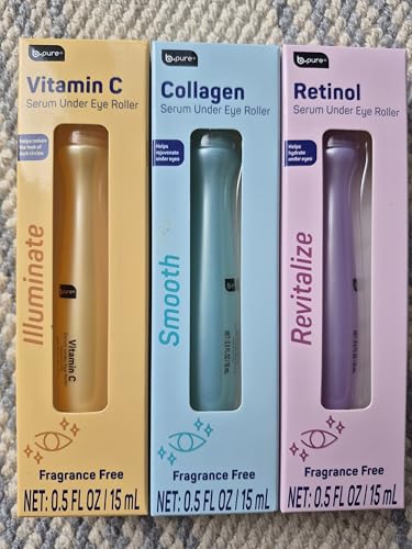 B.pure Collagen Serum Under Eye Roller, Fragrance Free, with Hyaluronic Acid, 0.5 Fl Oz image 3
