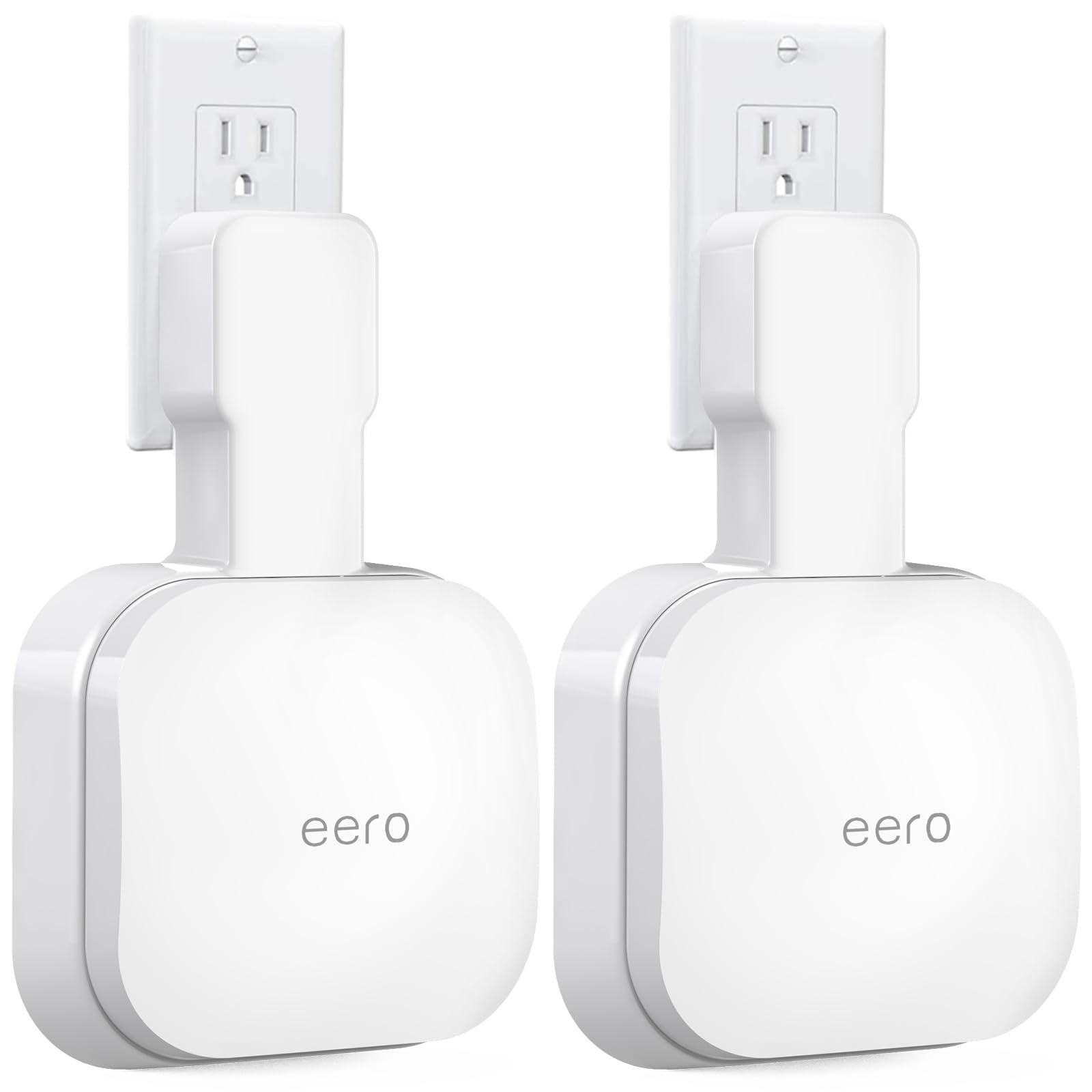 Wall Mount Holder for eero Pro 6e/Pro 6, No Messy Wires, Space Saving, Outlet Wall Stand Bracket Compatible with eero Pro 6e/Pro 6 Mesh Wi-Fi System Extender Router (2 Pack)