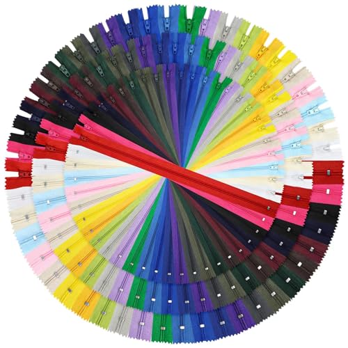 DOITEM Reißverschluss, 24 Farben Nylon Reißverschlüsse, 20cm 30cm 40cm lang, 2.5cm breit für Kleidung Tasche Mäppchen Kissenbezug, 72 Stück