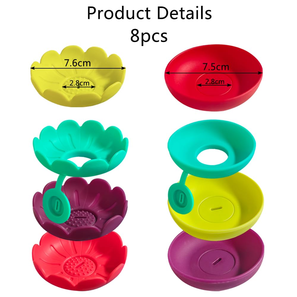 8 Piezas Soporte para Helado Antigoteo, Soporte para Paletas para Niños, Reutilizables Sin Goteo Soporte, Soporte para Helado de Silicona Portátil, Porta Paletas de Silicona Antigoteo para Niños