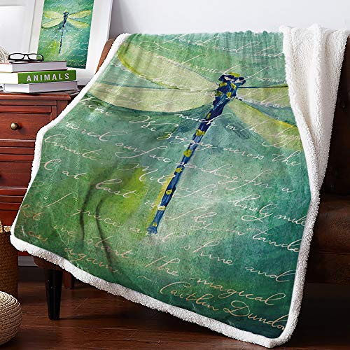 Promo 40% OFF LBDOMOV Warm Soft Fleece Throw Blanket, Text and Dragonfly Patterns on a Green Background - Cozy Plush Lightweight Blanket Winter Couch Bed Sofa Decorative Microfiber Fleece Throws, 59" x 79" Promo 40% OFF LBDOMOV Warm Soft Fleece Throw Blanket, Text and Dragonfly Patterns on a Green Background - Cozy Plush Lightweight Blanket Winter Couch Bed Sofa Decorative Microfiber Fleece Throws, 59" x 79"