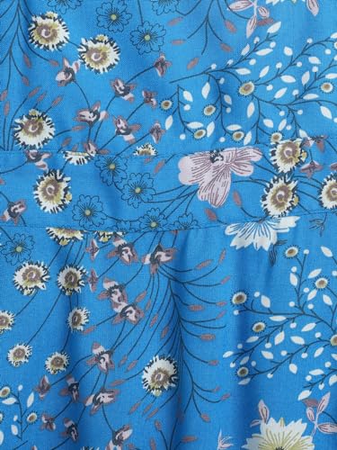 Image of The Magic Wand Kids Girls Printed Casual Dresses, Knee Length Singlet Strap Fit & Flared Cotton Once Piece Stylish Frocks for Summer Season