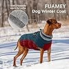 FUAMEY Dog Coat for Small Dogs,Waterproof Dog Winter Jacket with Harness Built in Puppy Cold Weather Coats Reflective Pet Vest with Zipper Warm Fleece Dogs Snowsuit Windproof Dark Blue S #3