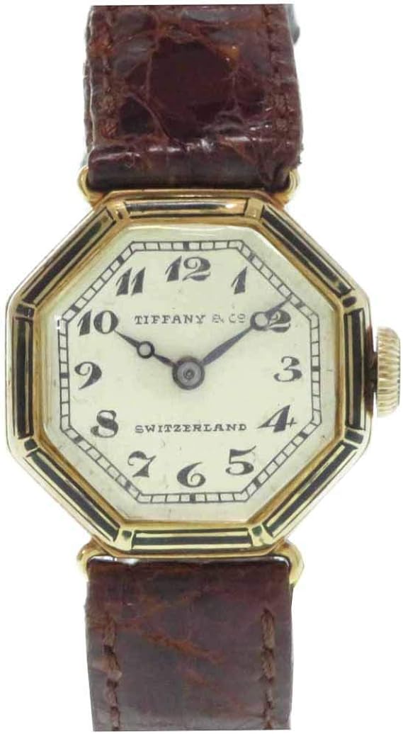 Amazon ティファニー Tiffany Co 金無垢 アンティーク 手巻き 腕時計 K18イエローゴールド クロコダイル レディース 0621 中古 腕時計 ファッション 通販