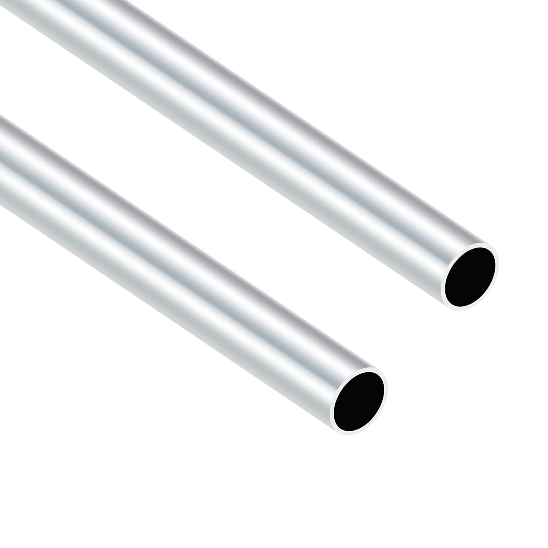 Imeistek Silver 6063 Aluminium Round Tubes, 18Mm Od 16Mm Id 400Mm Length Seamless Aluminium Tubes For Diy Model, Industrial,Decorative (2Pcs)