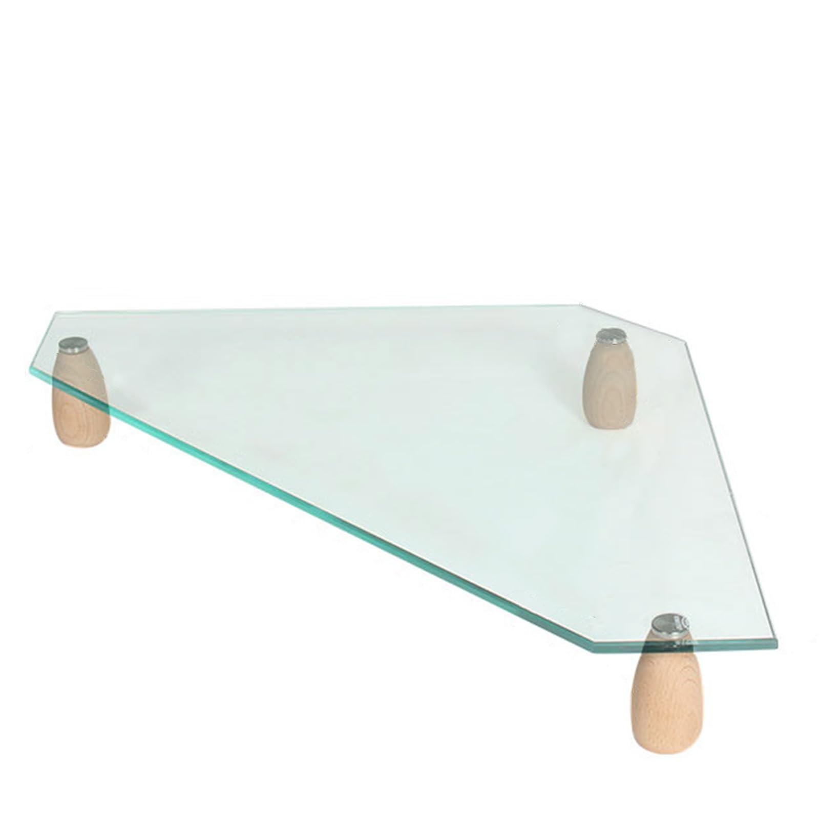 Support de moniteur ergonomique contre les douleurs cervicales et étagère de rangement en verre