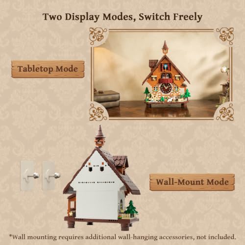 PANTASY Cuckoo Clock Building Set for Adults, Vintage Chalet Wall Clock - Image 5