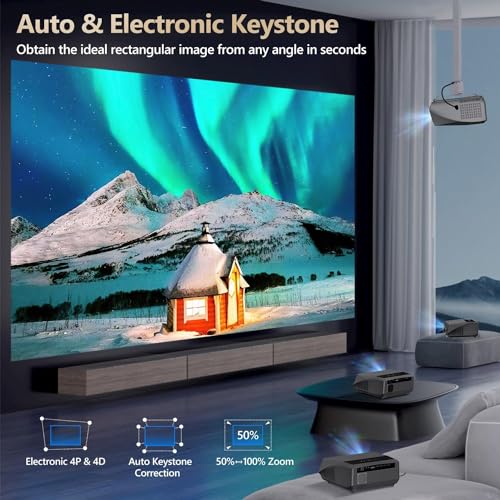 Image of TOPTRO Projector for Home 4K Support, M7 Auto Focus Full HD Projector Native 1080p 10000 Lumen YouTube Netflix Primevideo Hotstar Apps Auto Keystone WiFi BT Miracast 300 inch Home Cinema Projector