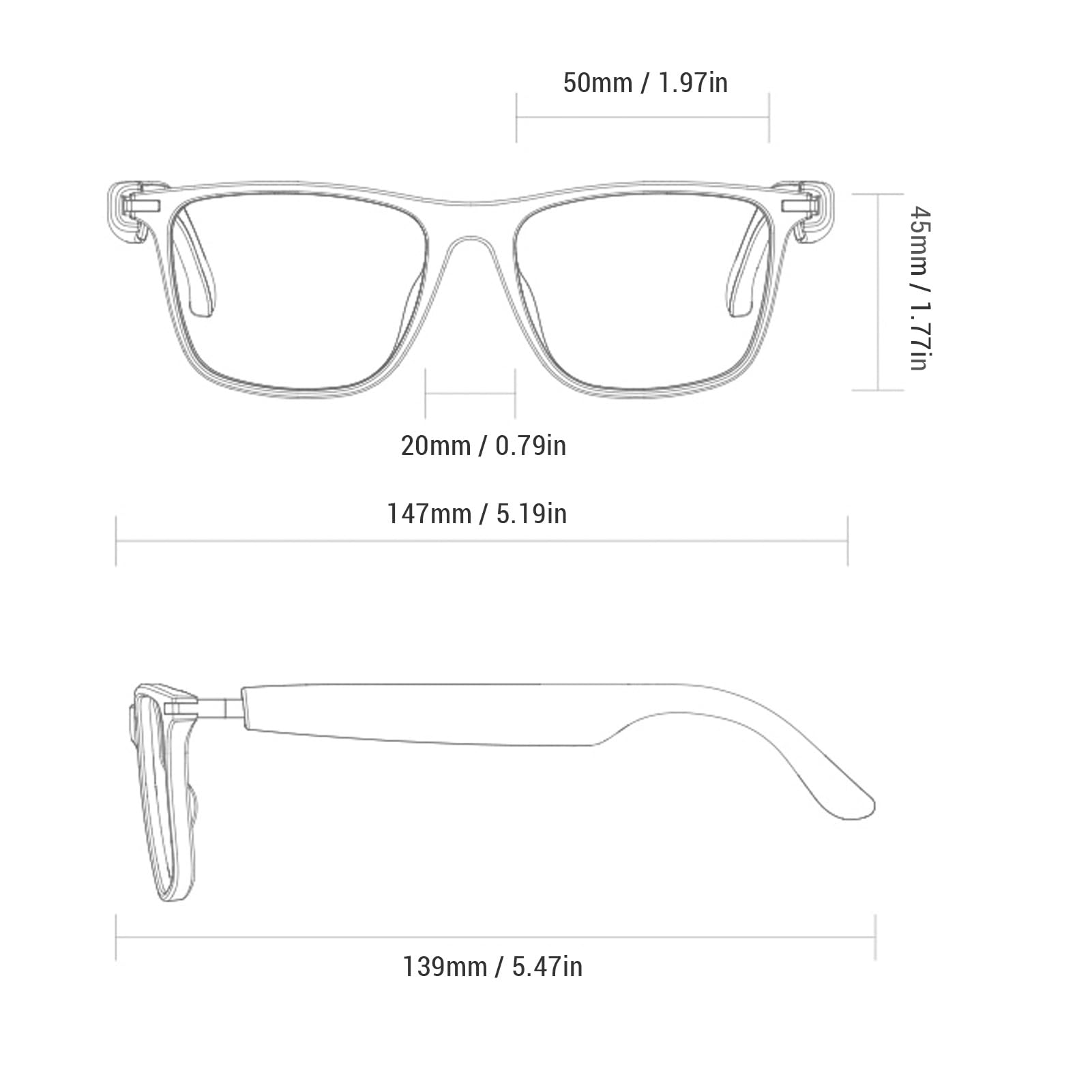 Fdit Automatic Translation Smart Glasses, Sound Assistant Harmful Light Filtering Translation Glasses for Business Negotiations and International Travel
