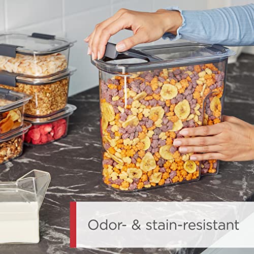 Rubbermaid Brilliance Cereal Food Storage Container With Flip Top Spout, Dishwasher Safe, Clear #TOP4