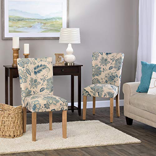Image of HomePop Parsons Dining Chair, Blue Jacobean (Set of 2)