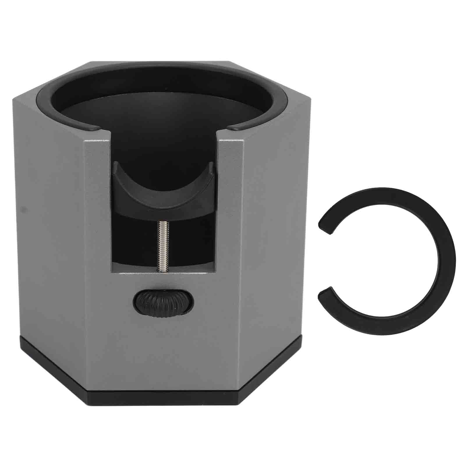 Coffee Portafilter Holder Stand with Adjustable Height Knob and Removable Bracket Cover, Aluminum Alloy Non Slip Base for Restaurants Homes Cafes (Black)