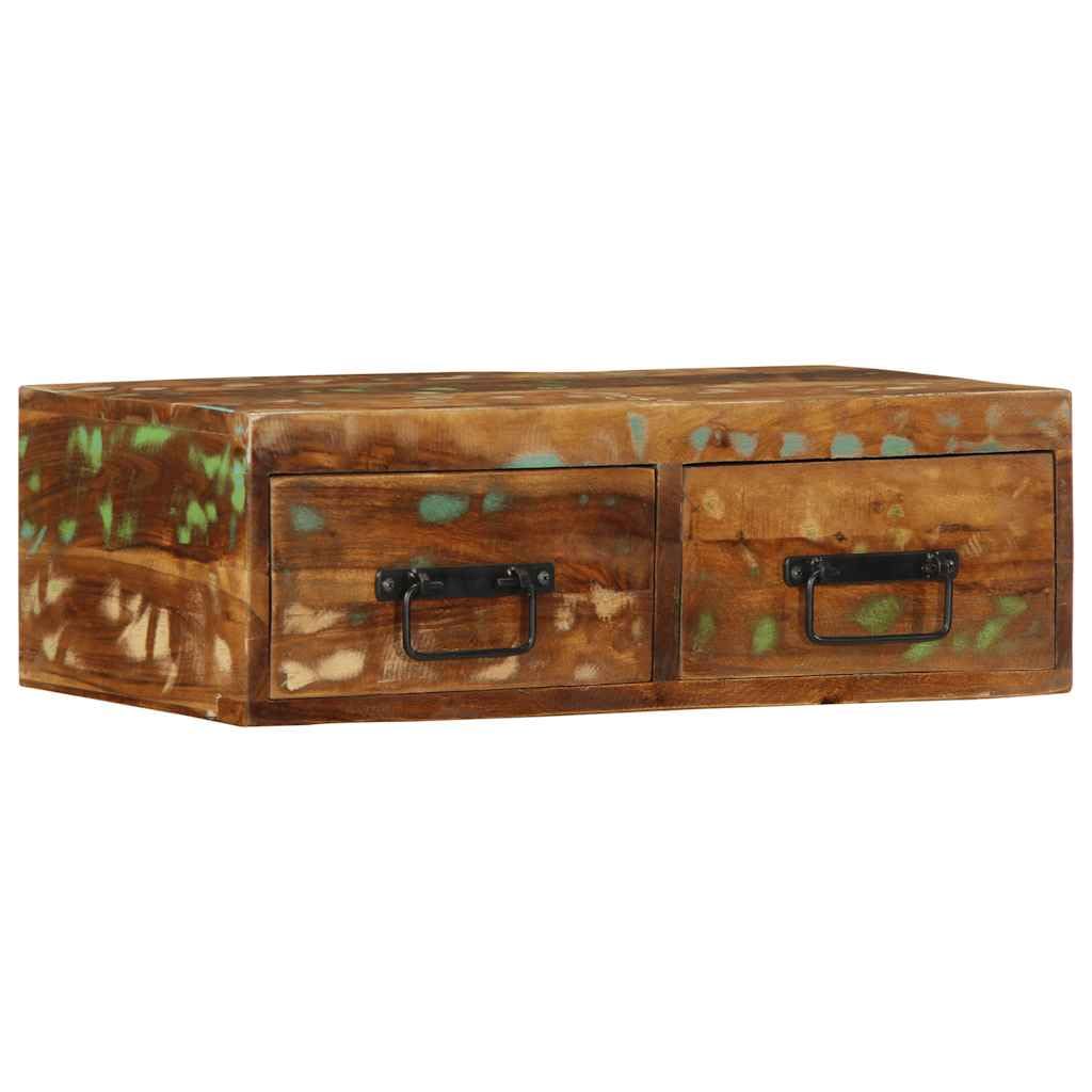 TV-Wandschrank aus massivem Altholz 60x30x19 cm, platzsparend, mit reichlich Stauraum für Wohnzimmer, Mediengeräte, DVDs, Blu-ray, HiFi und Gaming Zubehör