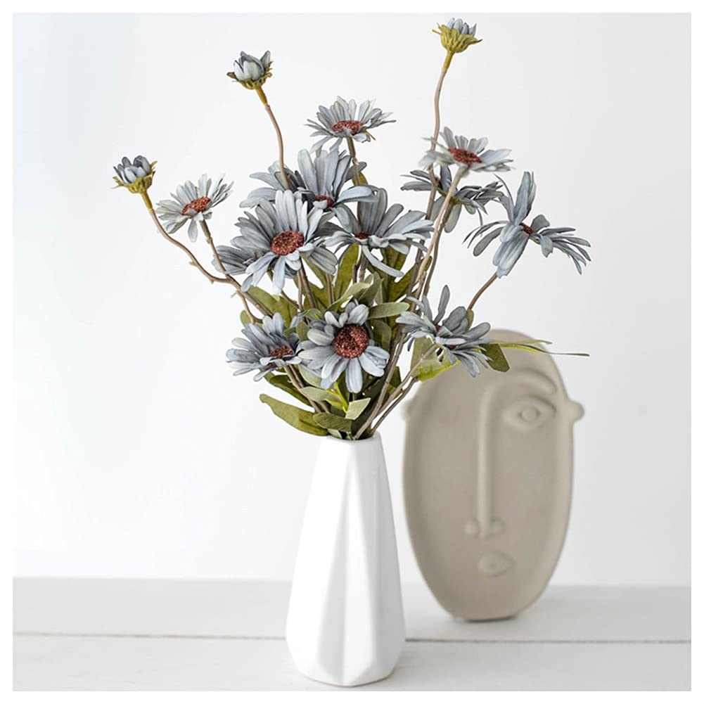 MYUYEE Artificial Flowers Artificial Flower Small Chrysanthemum Bouquet Decoration Living Room Shop Office Flower Arrangement Fake Flower Decoration Realistic Wedding Flowers Fl(Blue)