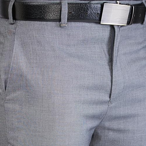 Image of Raymond Men Contemporary Fit Structure Pattern Terry Rayon Blend Pleatless Formal Trouser