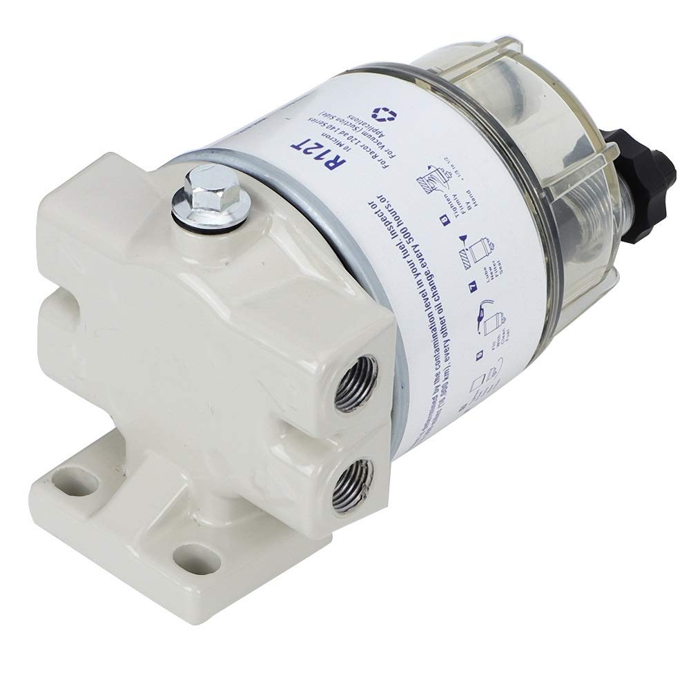 Filtro Separatore Acqua Carburante R12T, Prefiltro Marina 30 GPH per Motori Nautici