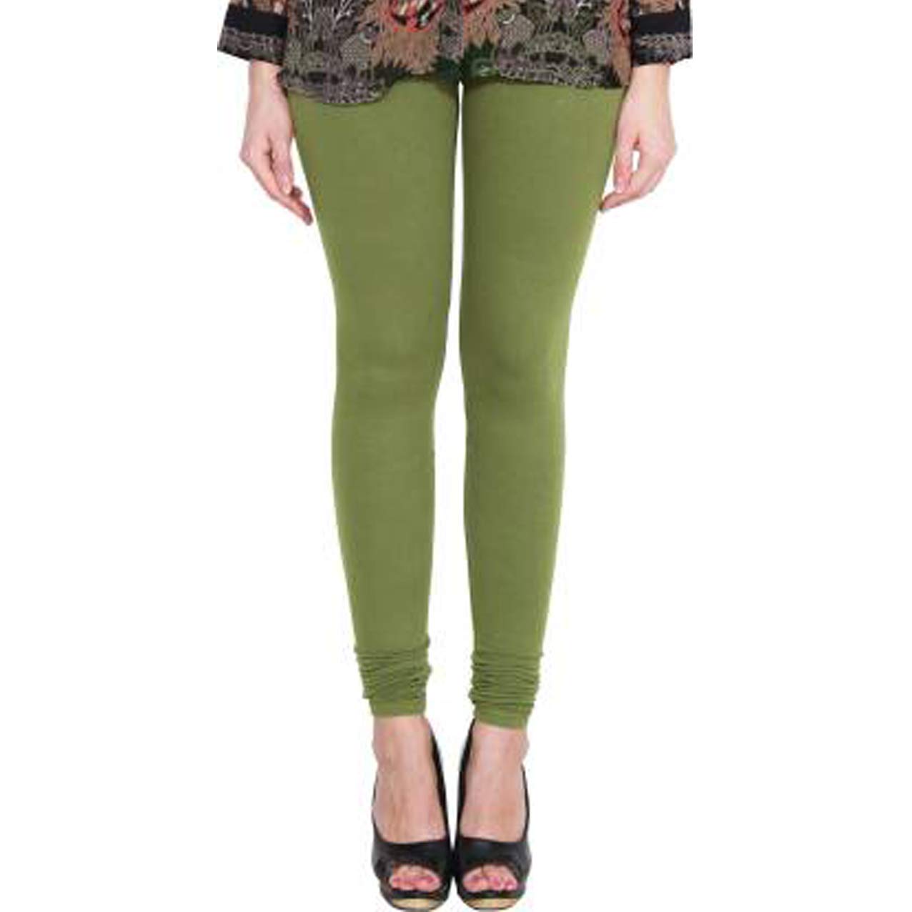 clarita Women's Soft Cotton Regular Fit Stretchable Churidar Leggings (Mehendi Green, Free Size Plus 35 Colors)-picture-16