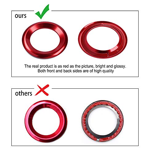 Thenice For 10Th Gen Civic Door Audio Speaker Rings Anodized Aluminum A-Pillar Loudspeaker Decorations Circle Trims For Honda Civic 2016 2017 2018 2019 2020 2021 -Red #TOP6