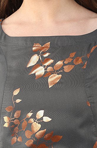 Image of Janasya Women's Crepe Frontslit Kurta