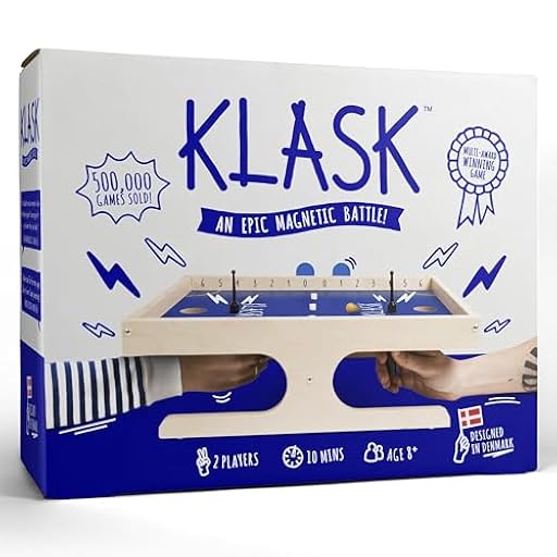 KLASK - Juego Habilidad galardonado 2 Jugadores - Juego Mesa para Toda la Familia,Adultos y niños - Juego imanes a Partir los 8 años - Juego Familiar en la Lista recomendaciones para Juego del Año | Ya disponible en tu tienda friki favorita! En mundofriki.es!