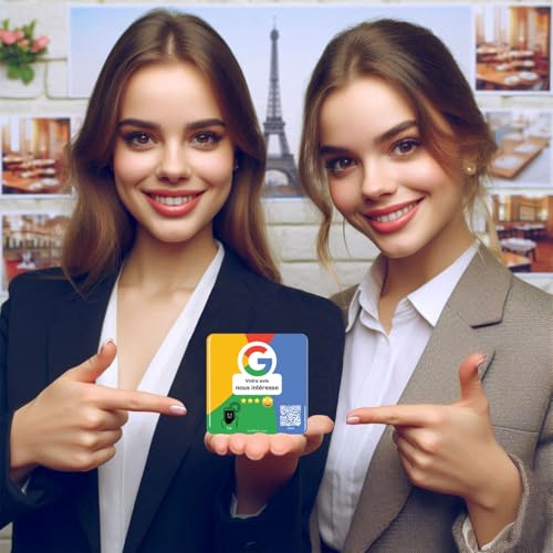 Taraffice NFC-Platte Google-Bewertungen | Kompatibel mit iPhone und Android | Für Unternehmen, Unternehmen, Geschäfte, Restaurants | 10x10cm (4xFarbe)