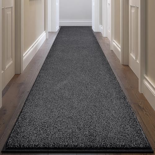 Image of Washable Runner Rug 32 inch x 96 inch Rectangular, Non Slip Absorbent Indoor Entryway Rug for Floor, Laundry, Hallway, Bedroom (Roll Packing)