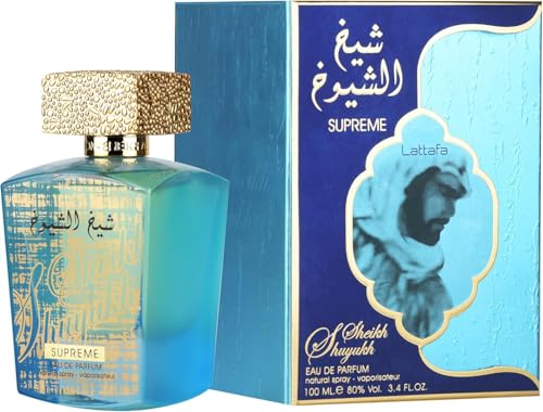 Lattafa Sheikh Al Shuyukh Supreme – Spicy, Sweet, Woody, Amber – Eau de Parfum Spray Long-Lasting Fragrance for Unisex, 3.4 Ounce / 100 ml