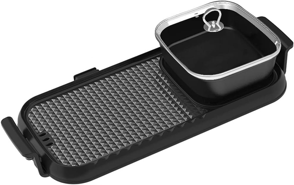 スティッキースモークレスの電気焼き付き器具バーベキューホットポットマシンショブックシュブブルグリルワンピースポット Color Square 高価値 Plate