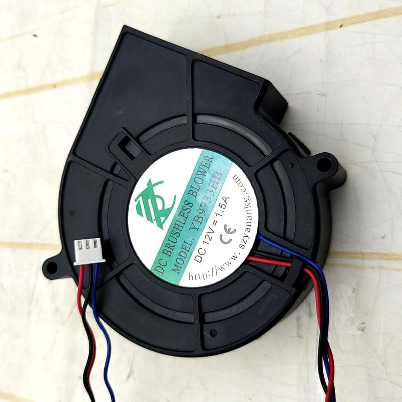 YB9733HB 9733 12V 1.5A 9CM 3-wire Speed Regulating Large Air Volume Turbo Blower Cooling Fan