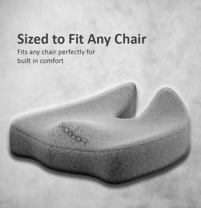 Image of HOMBOX Xtra Large Coccyx Seat Cushion Up to 100 Kg for Office, Home Sitting Back /Lumbar Support (Pack of 1) Large Size