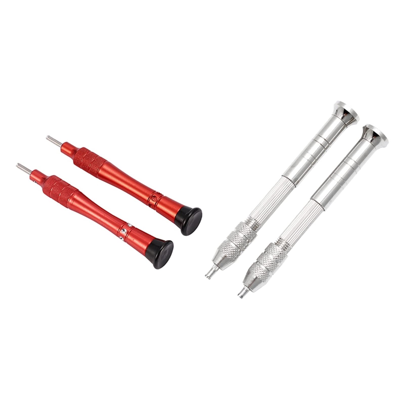 2 Paar 4 Zinken 5 Zinken 2,75 mm Klingen Präzisionskompatibel mit RM-Schraubendreher, rotes und silbernes Uhrenreparatur-Werkzeugset (L)