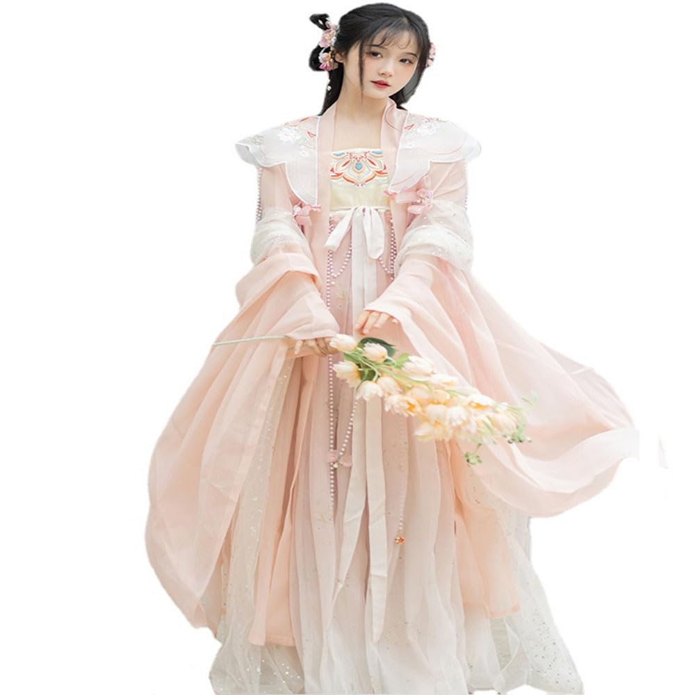 Tradycyjny starożytny chiński kostium Hanfu sukienka Hanfu z dużymi rękawami wykonana z dynastii Tang Spring Fairy High-end