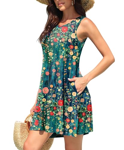 Image of WEACZZY Women Summer Casual Swing T Shirt Dresses Beach Cover up Loose Dress