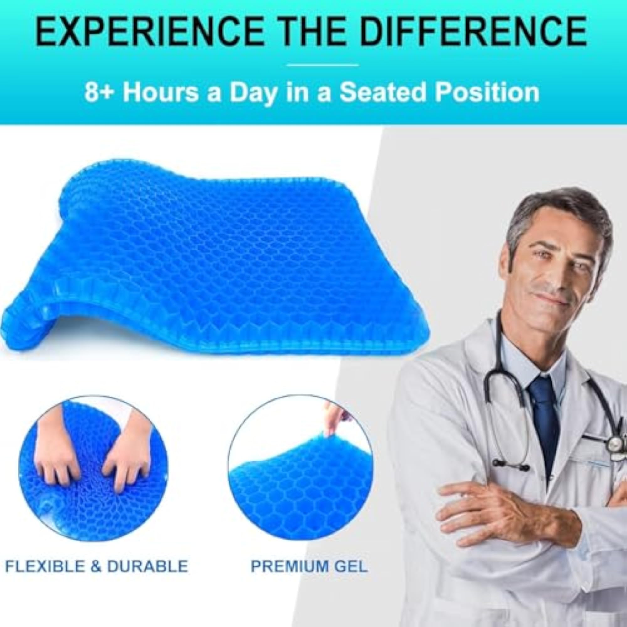 Large Double Layer Gel Seat Cushion for Office Chair