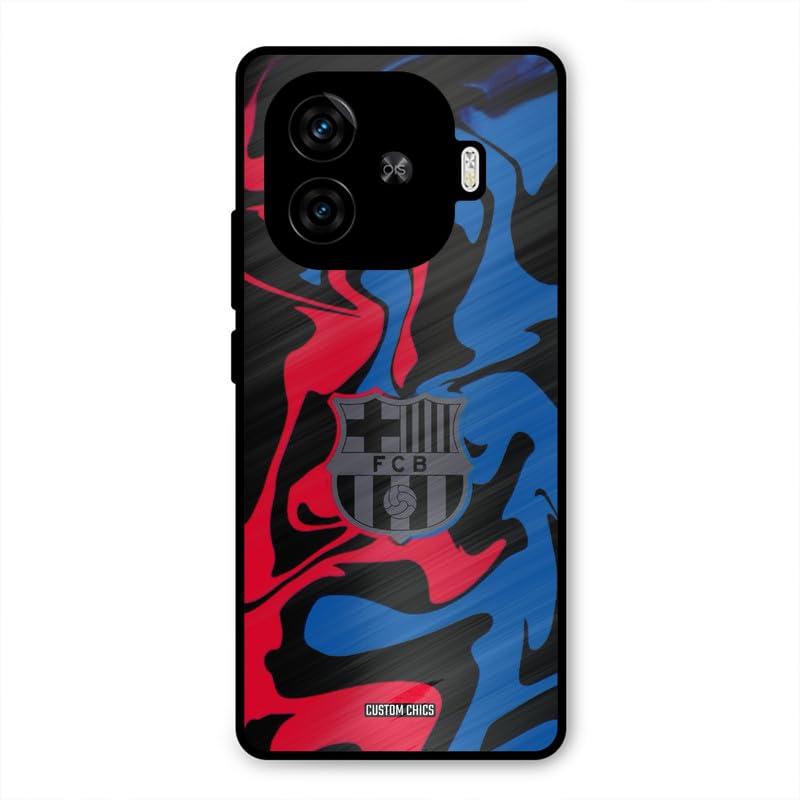 Image of PrintShield FC Barcelona Comic Back Cover for IQOO Neo 10r, Shockproof Printed Phone Case with Soft TPU Sides & Anti-Slip Grip