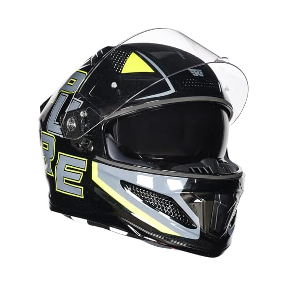 Royal Enfield Cross Air FF Hunter RP Full Face Helmet | Certification: ISI | Shock Absorption: High Density EPS liner | High Impact ABS Outer Shell | BLACK M
