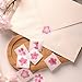 Pink Flower Stickers 2 Rolls 1000 Pcs Round Self Adhesive Seal Stickers Labels for Baking Gift Boxes Party Decorations 1 Inch with 8 Different Patterns