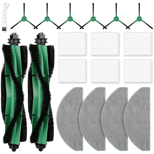 Image of 19 Pack Replacement Parts Compatible with iRobot Roomba Essential Y0110 /Y0140 /Q0120 /Q011 /Q052 /Roomba 104 /105 Robot Vacuum, 2 Roller Brush, 6 Filters, 6 Side Brushes, 4 Mop Pads, 1 Cleaning Brush