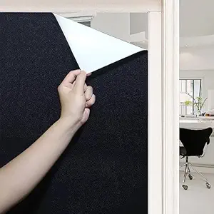 Window Stickers for Privacy Glass Film Frosting Film Frosted Vinyl Sheets for Front Door Bathroom sidelight Small Windows - Black (20x20 Inch)